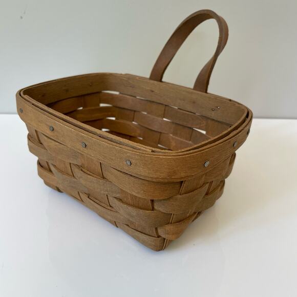 VTG Longaberger Small Key Basket With Liner Signed Dated 1985 Handmade USA Woven - Picture 4 of 13